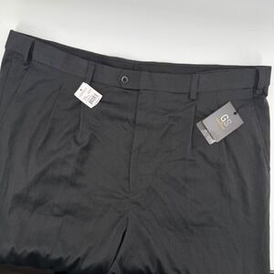 GS Mens Pants Charcoal Gray Pleated Comfort‎ Fit Dress Trousers Size 46